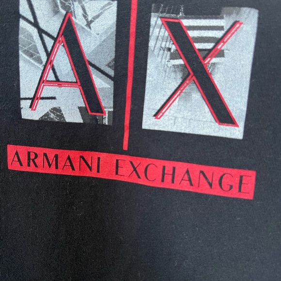 Armani Exchange mens black logo tee tshirt L - Picture 4 of 6